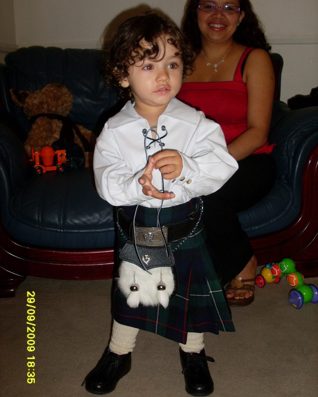 Andrew wearing a kilt. 036