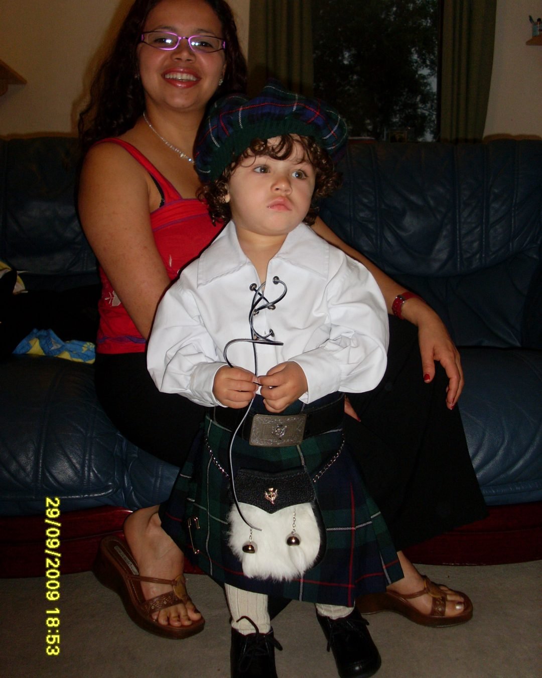 Andrew wearing a kilt. 085